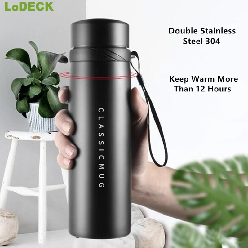 

Stainless Steel Insulated Tumbler Sports Drinking Cup 650/1100ml Thermos Mug Large Capacity Water Bottle Portable Vacuum Flasks