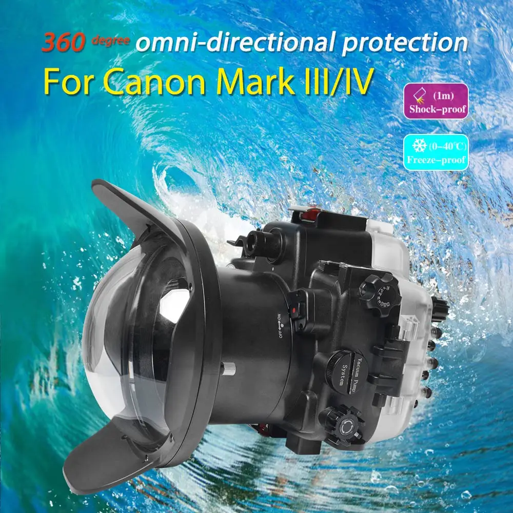 

Seafrogs 40meter Waterproof Diving Camera Housing For Canon 5DIII/IV 100mm 25-105mm Lens