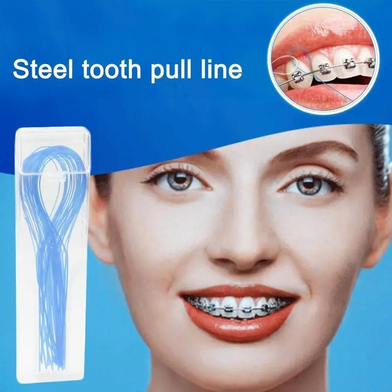 

35 Count Dental Floss Threader for Orthodontic Brace Works with Braces Bridges Implants with Storage Case X6Z1