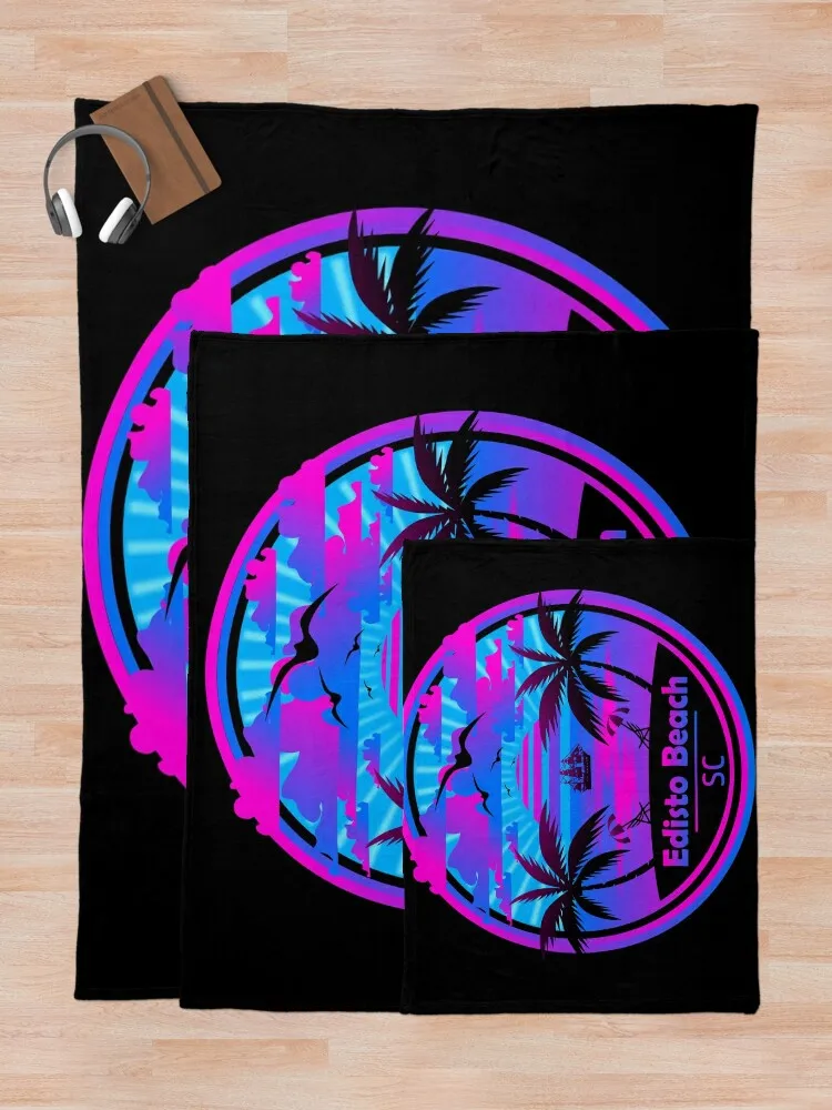 Edisto Beach Южная Каролина тропические пальмы закат пледы мягкие клетчатые