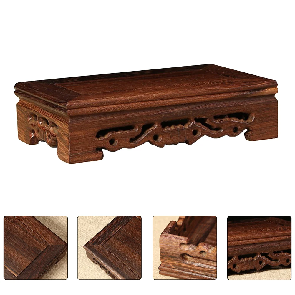 

Square Vase Wooden Storage Base Potted Plants Wooden Base Miniture House Furniture Craft Holder Souvenir Rectangular Wooden Seat