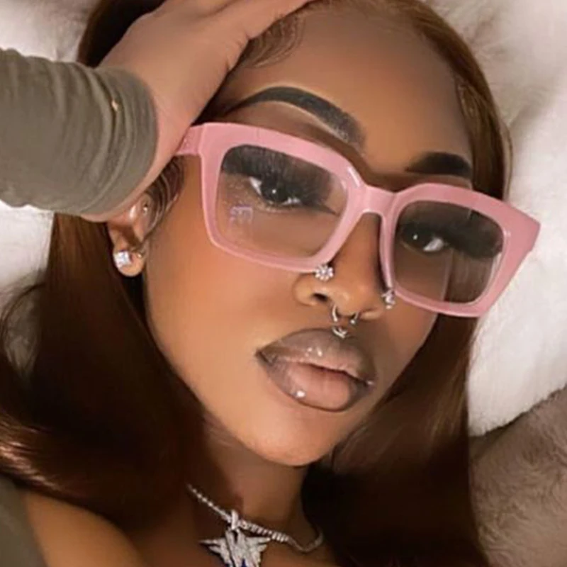 Прозрачные компьютерные очки для мужчин и женщин трендовые Большие Квадратные