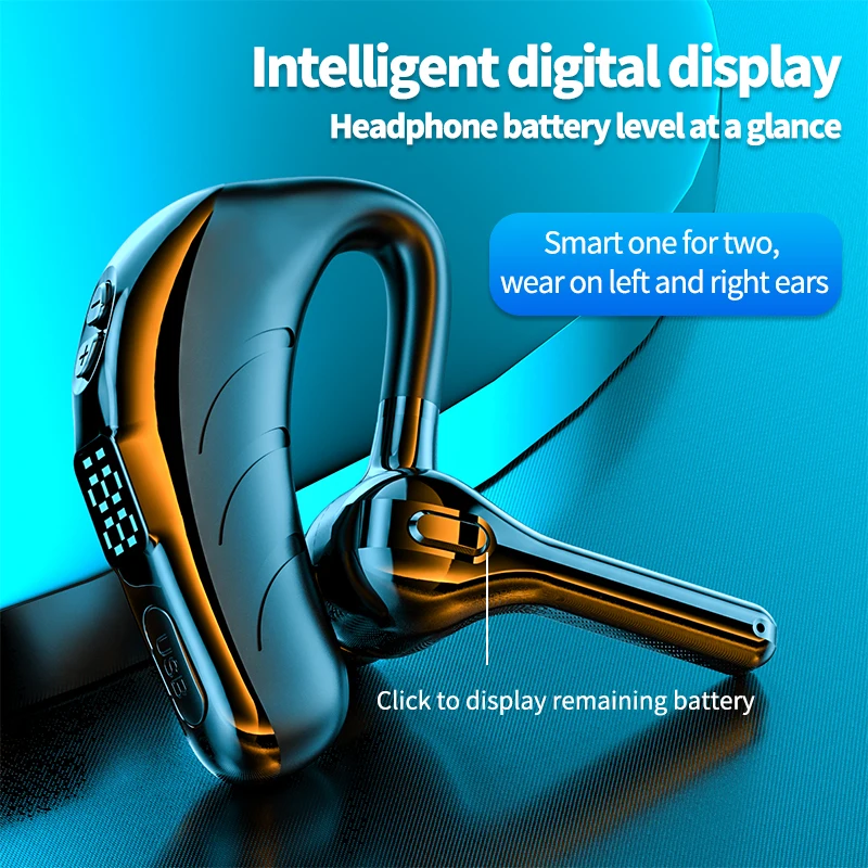 Беспроводные наушники Bluetooth светодиодный цифровой дисплей Inalambrico Auriculares с