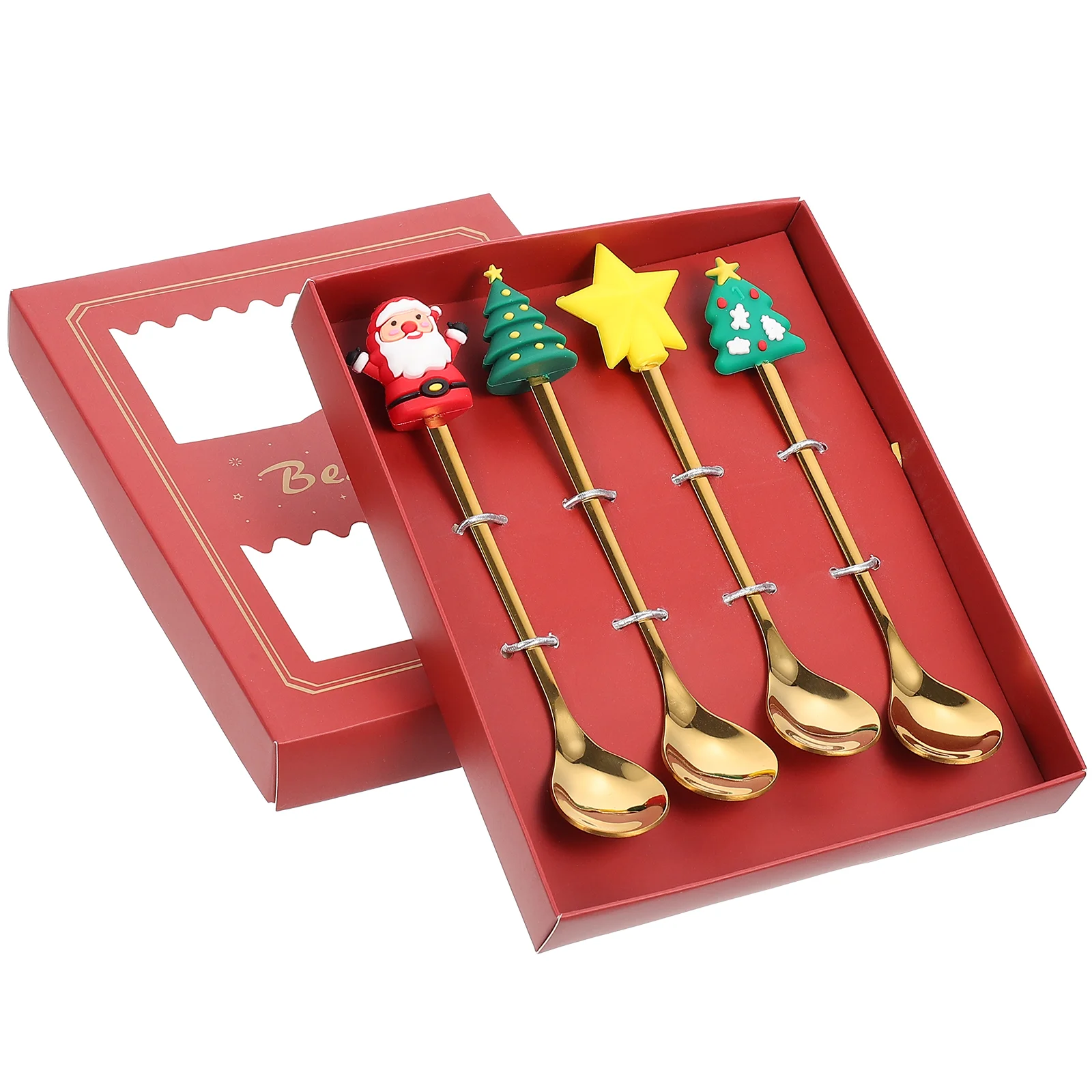 

Salad Serving Utensils Christmas Spoon Set Stirring Spoons Cake Scoop 16X3.5X2CM Red Stainless Steel Coffee