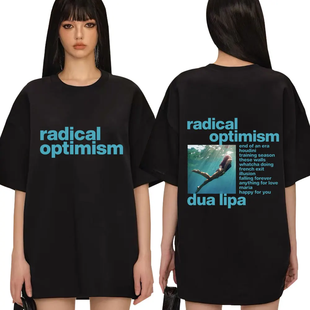 Футболки Limted Dua Lipa Radical Optimism 2024 мужские и женские модные футболки в стиле хип-хоп Y2K