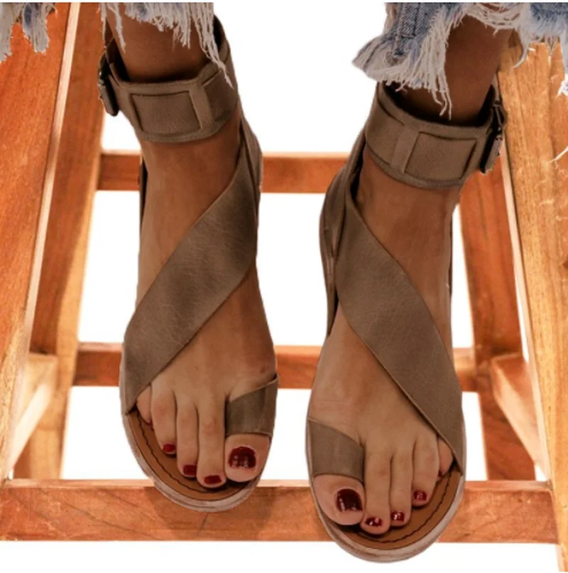 

New Summer Women's Shoes Flat Sandals Female Open-Toe Shoes Women Sandals Casual Roman Style Ladies Sandalias Plus Size De Mujer