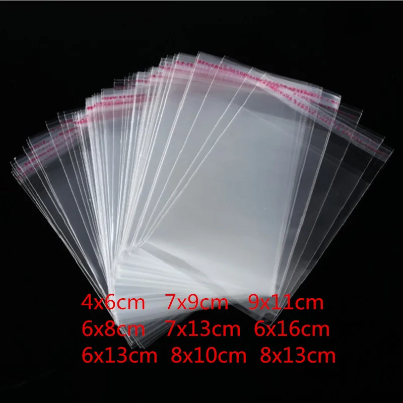 Прозрачные самоклеящиеся пластиковые пакеты из ОПП 100p подарочные украшения