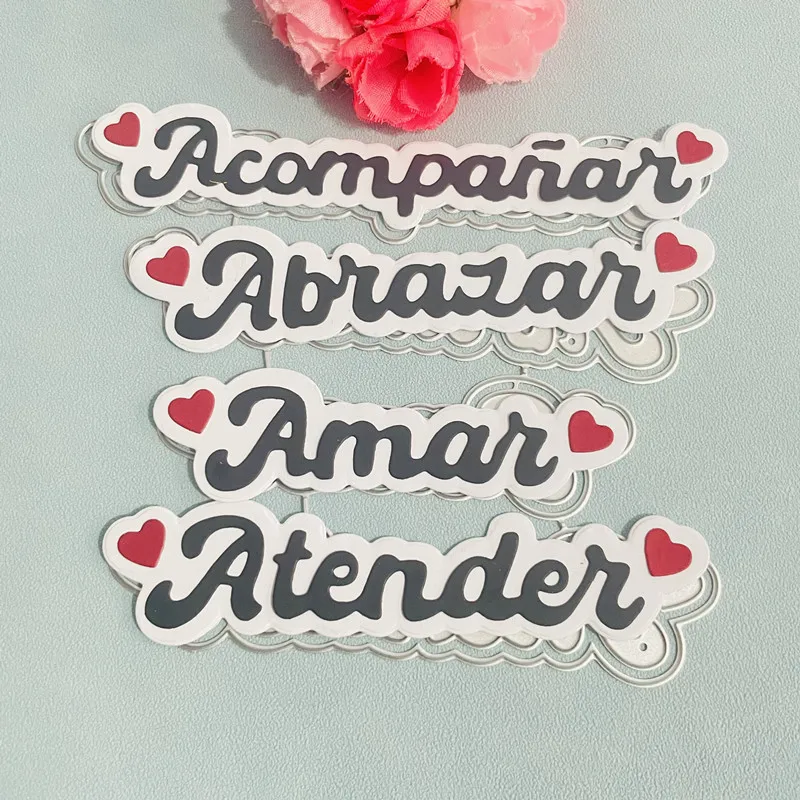 Новые испанские португальские слова украшения штампованные металлические