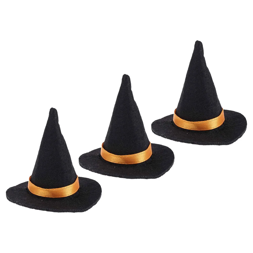 

3pcs Halloween Tiny Witch Hats Bottle Hat Decorative Props Halloween Party Decoration