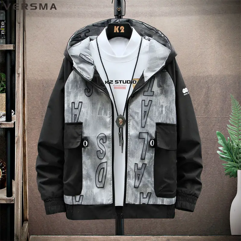 Мужская куртка в стиле Харадзюку с принтом граффити | одежда