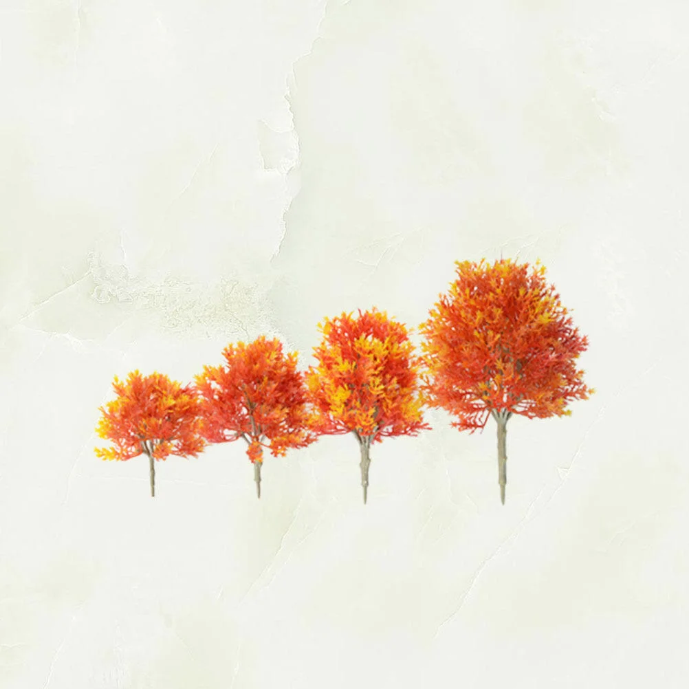 

4 Pcs Green Landscape Maple Miniature Dollhouse Accessories Bonsai Tree Miniatures