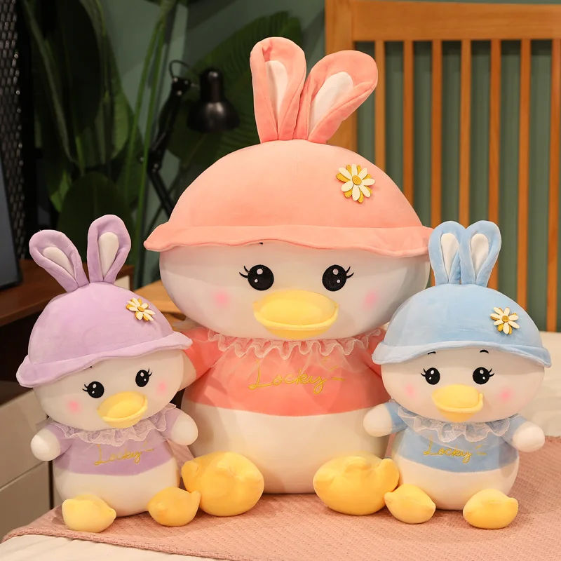 

Kawaii Flower Duck Plush Toy Cartoon Soft Stuffed Animals Duck Plush Doll 2023 New Hot Big Size Plush Toys for Girls Kids Gifts