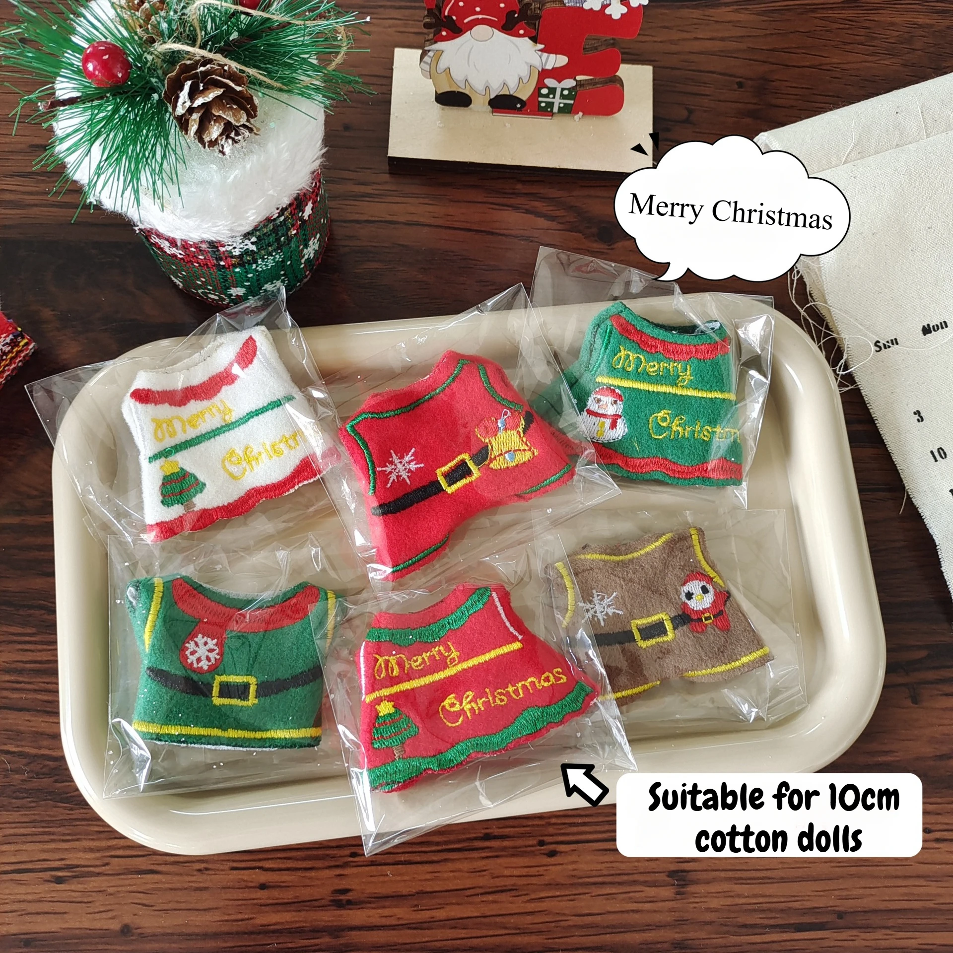 10 см хлопковая кукла из фетра рождественская одежда модный брелок для куклы