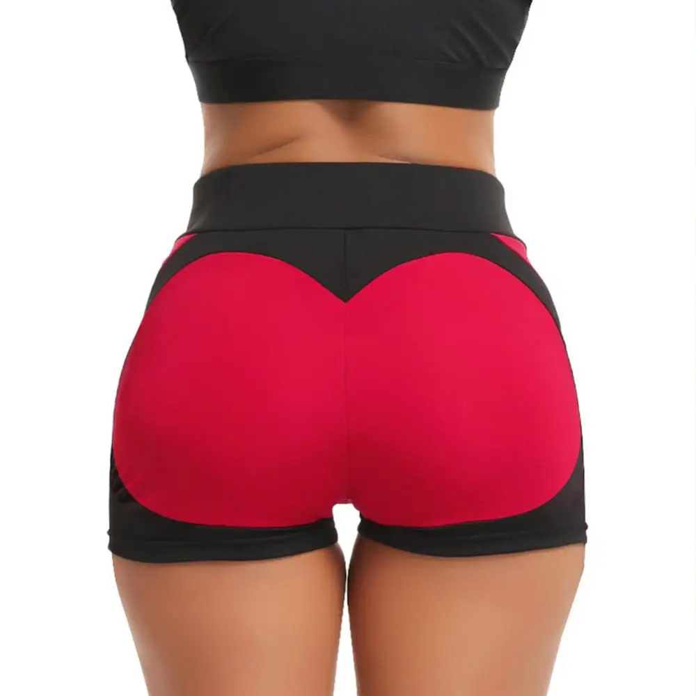 Yoga Shorts With Patterns Women's Bottoming Love Stitching Slim Yoga Sweatpants Three-point Shorts Yoga Gym