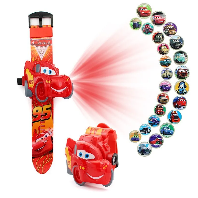 Часы Disney Mcqueen детские с 3d-проекцией цифровые игрушечные машинки из аниме Холодное