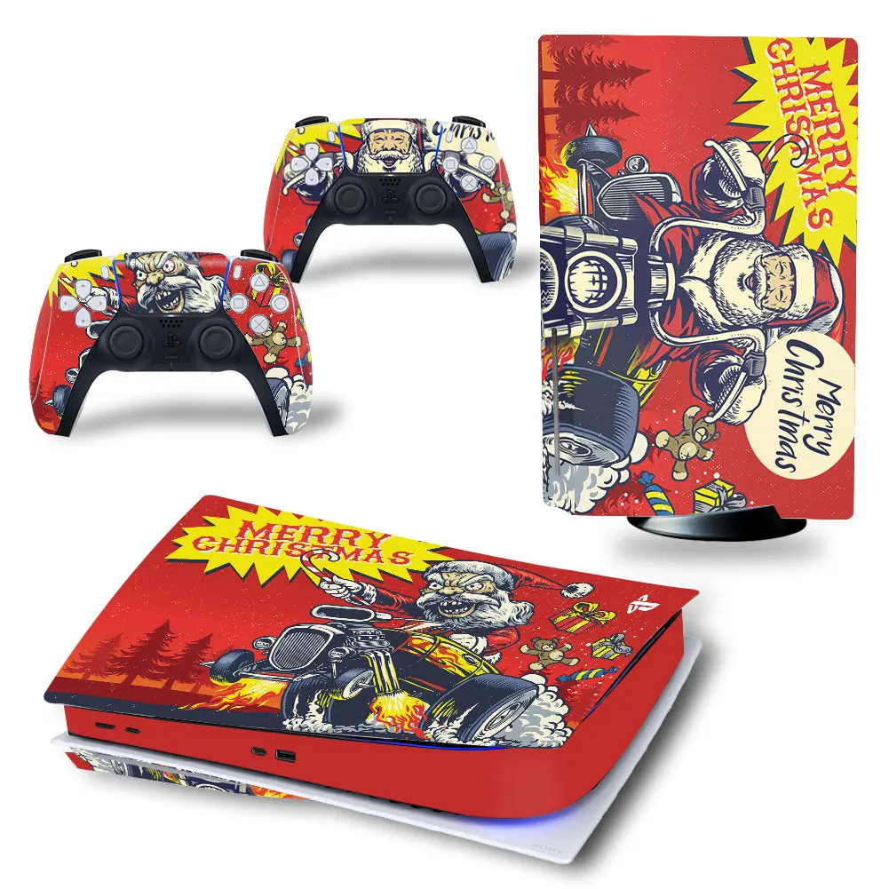 

Christmas Gift Santa PS5 Disk digital skin sticker decal cover for PS5 console and controllers sticker vinyl PS5 disc skin