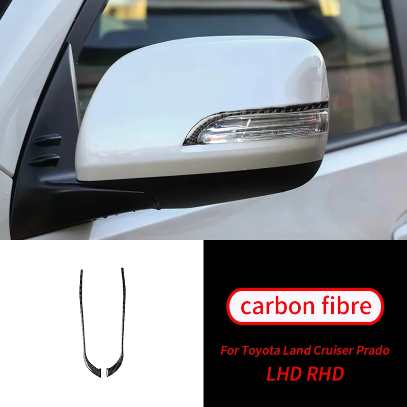 

For Toyota Land Cruiser Prado 2010-2018 2Pcs Real Carbon Fiber Sideview Mirror Sticker Trim Car Interior Accessories