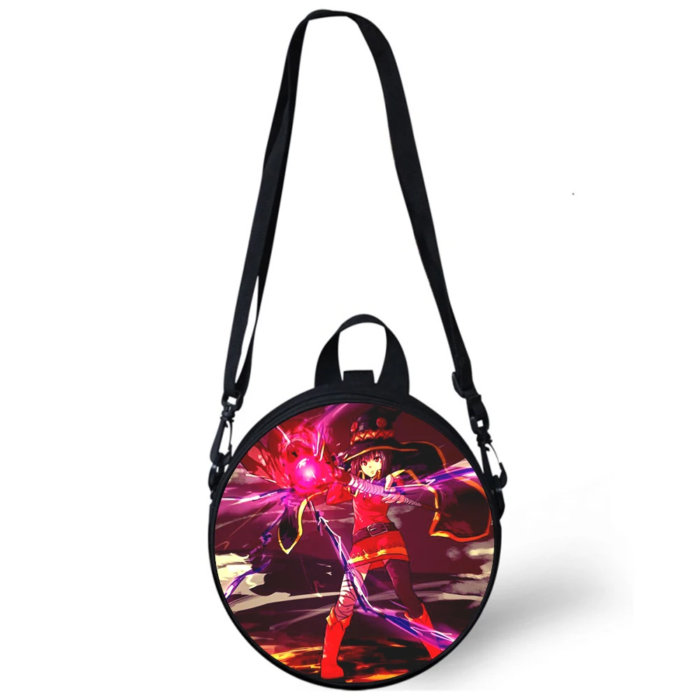 Konosuba Megumin cute Anime Child kindergarten Bag 3D Print Crossbody Shoulder Bags School Women Mini Round Bagpacks Rugtas Bag