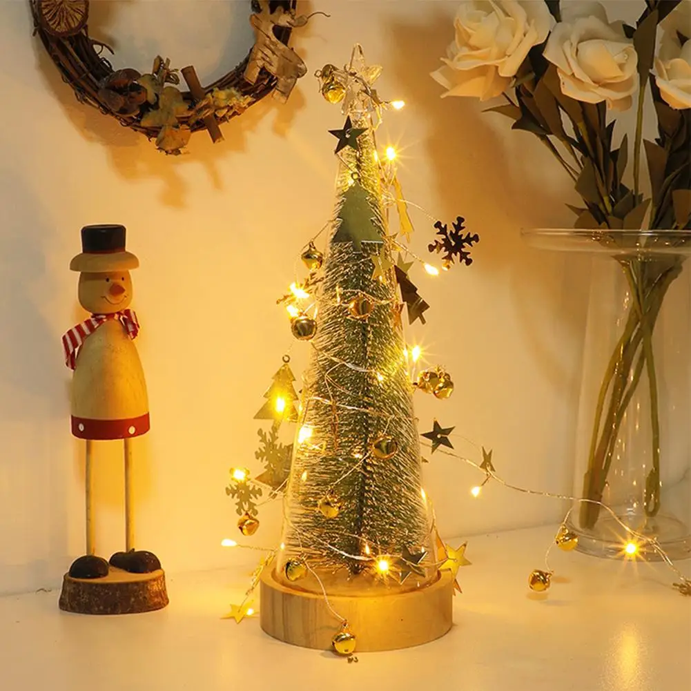 

2023 2m 20 Leds Copper Wire String Lights Christmas Bell Snowflake Decorative for Christmas Tree Wedding Party New Year Decor
