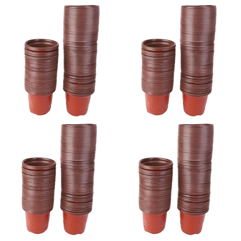 800Pcs 4 Inch Plastic Flower Seedlings Nursery Supplies Planter Pot/Pots Containers Seed Starting Pots Planting Pots