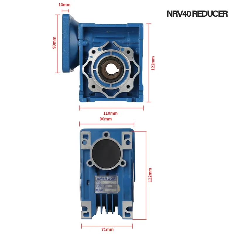 Червячный мотор-редуктор NMRV40 12/24В 120Вт