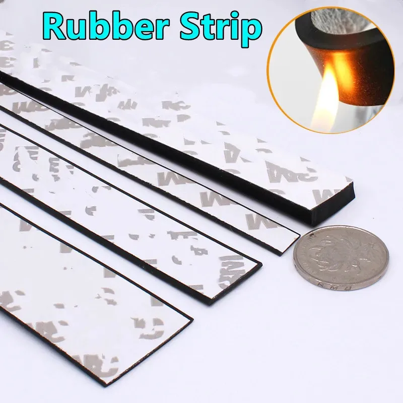 Уплотнительная лента из черной силиконовой резины 50 см толщина 1/2/3 мм