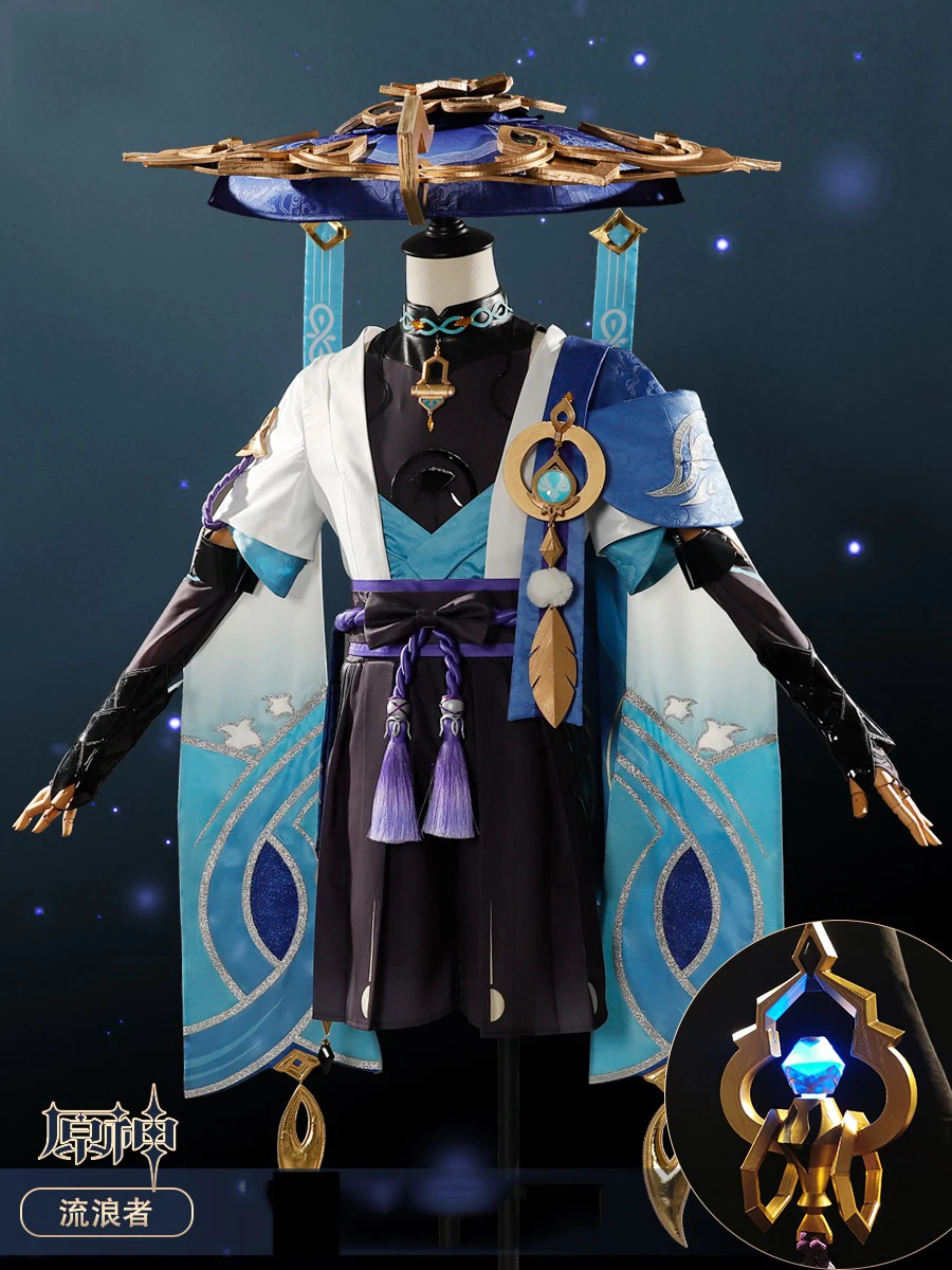 

COSLEE Game Genshin Impact Wanderer Scaramouche Kunikuzushi Косплей Костюм Кимоно Униформа платье Хэллоуин ежедневная одежда S-XXL