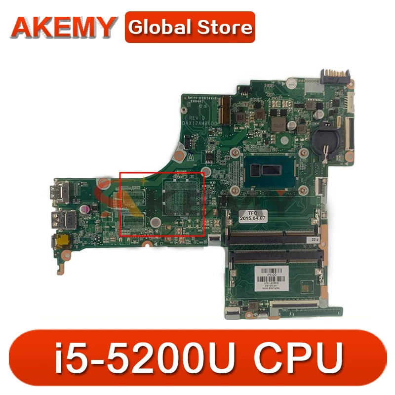 

FOR HP Pavilion Notebook 15-ab Laptop Motherboard 809041-601 809041-501 809041-001 DAX12AMB6D0 with i5-5200U CPU