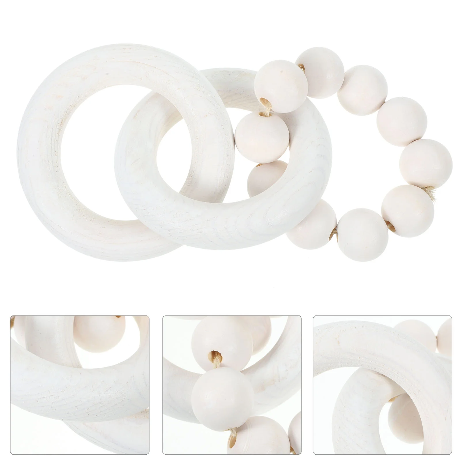 

The Office Decor Home Ring Bookshelf Wooden Link Chain Decorative Ornament Cabinet