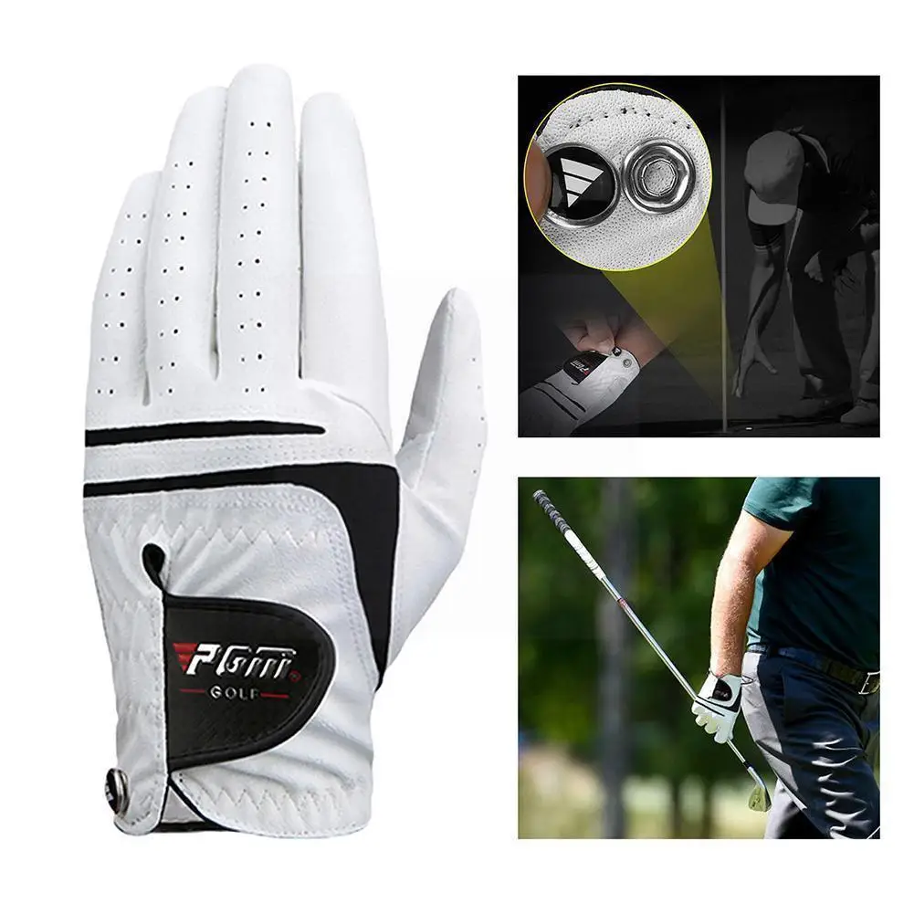 

1pc Golf Gloves For Men White Gloves Male Sheepskin Slip-resistant Golf Gloves Men Leather Left Right Hand E8q5