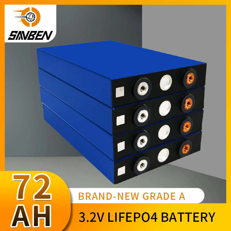 

Аккумуляторная батарея 72 Ач 80 Ач Lifepo4 3,2 в, перезаряжаемая литий-железо-фосфатная ячейка «сделай сам» 12 в 24 в 48 В для фургонов на колесах