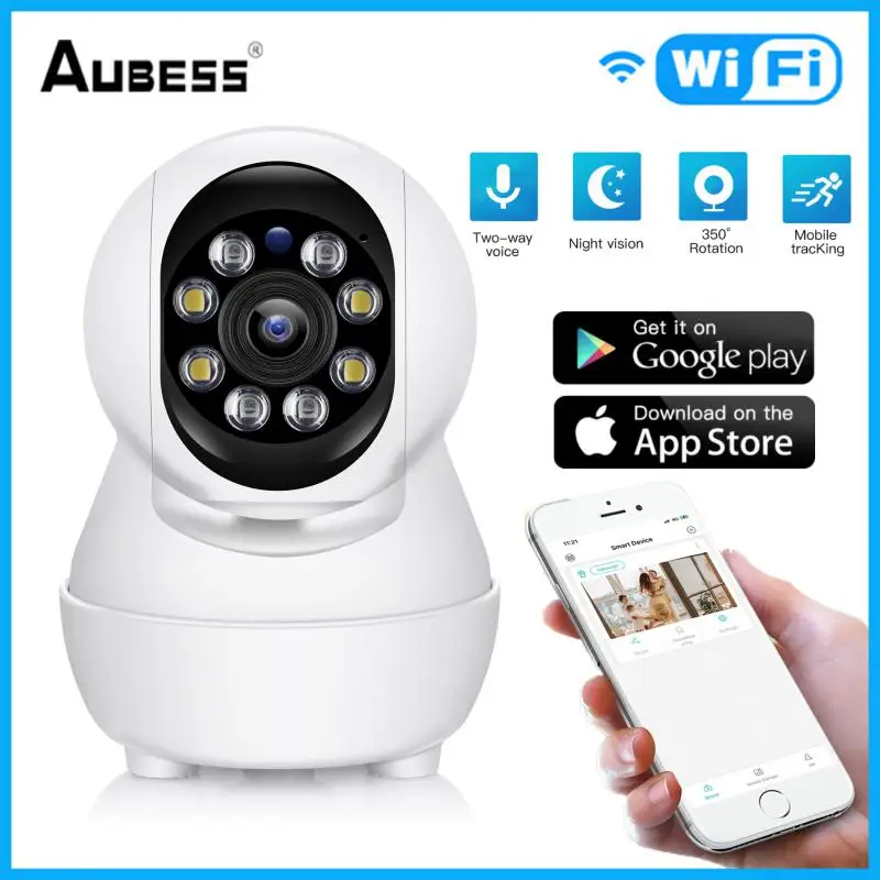 

1080P HD полноцветная камера ночного видения с углом обзора 130 °, поддержка мобильного монитора, двухстороннее аудио, Беспроводная сетевая каме...