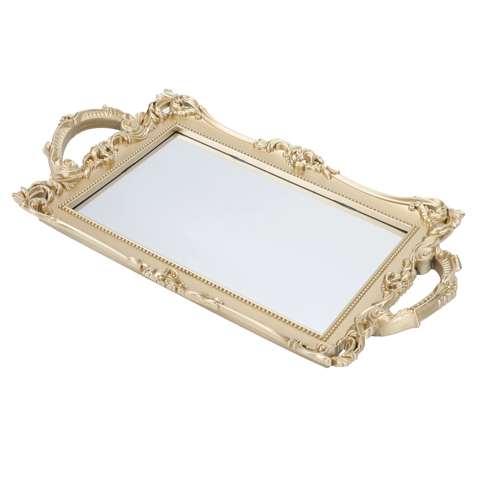 

Mirror Tray Perfume Storage Organizer Makeup Pallet Wall Home Plate Retro Resin