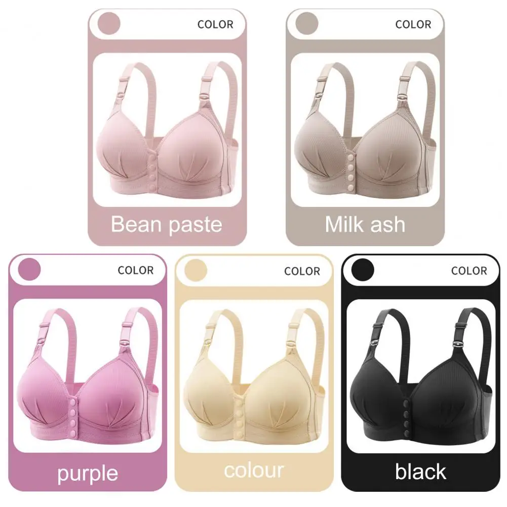 

Vest-style Bra Comfortable Plus Size Women's Bra Front Button Closure Adjustable Straps No Wire Support Soft Elastic for Breast
