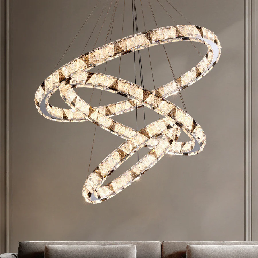 

Living Room Led Dimmable Pendant Light Chrome Metal Led Suspend Lamp Modern Indoor Lighting K9 Crystal Led Hanging Lamp Fixtures