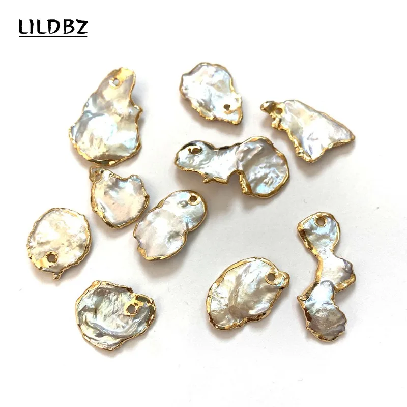

Natural Freshwater Pearl Piece Pendant 2-3cm Charm Jewelry DIY Bracelet Necklace Accessorie Irregular Shaped Bound Pearl Pendant
