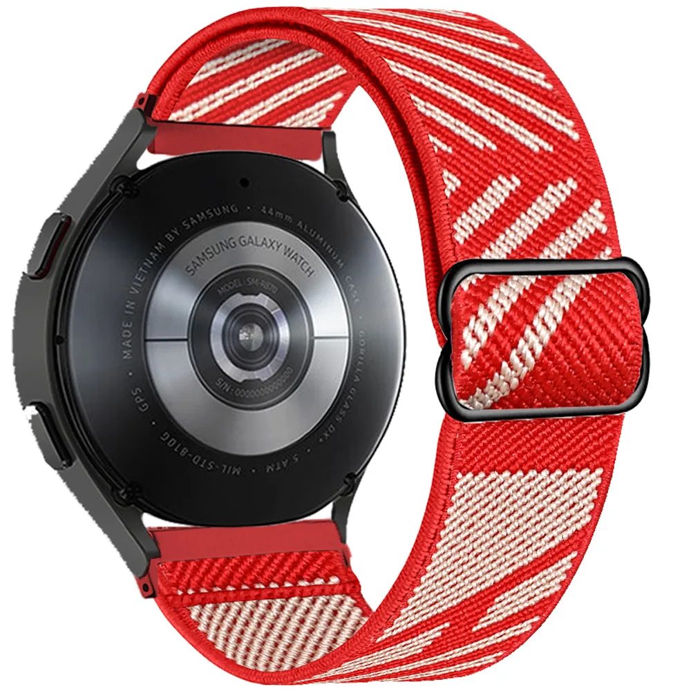 

20 22mm Nylon strap For Samsung Watch 5 40 44mm Pro 45mm Adjustable Elastic bracelet for Galaxy Watch 4 40 44mm classic 42 46mm