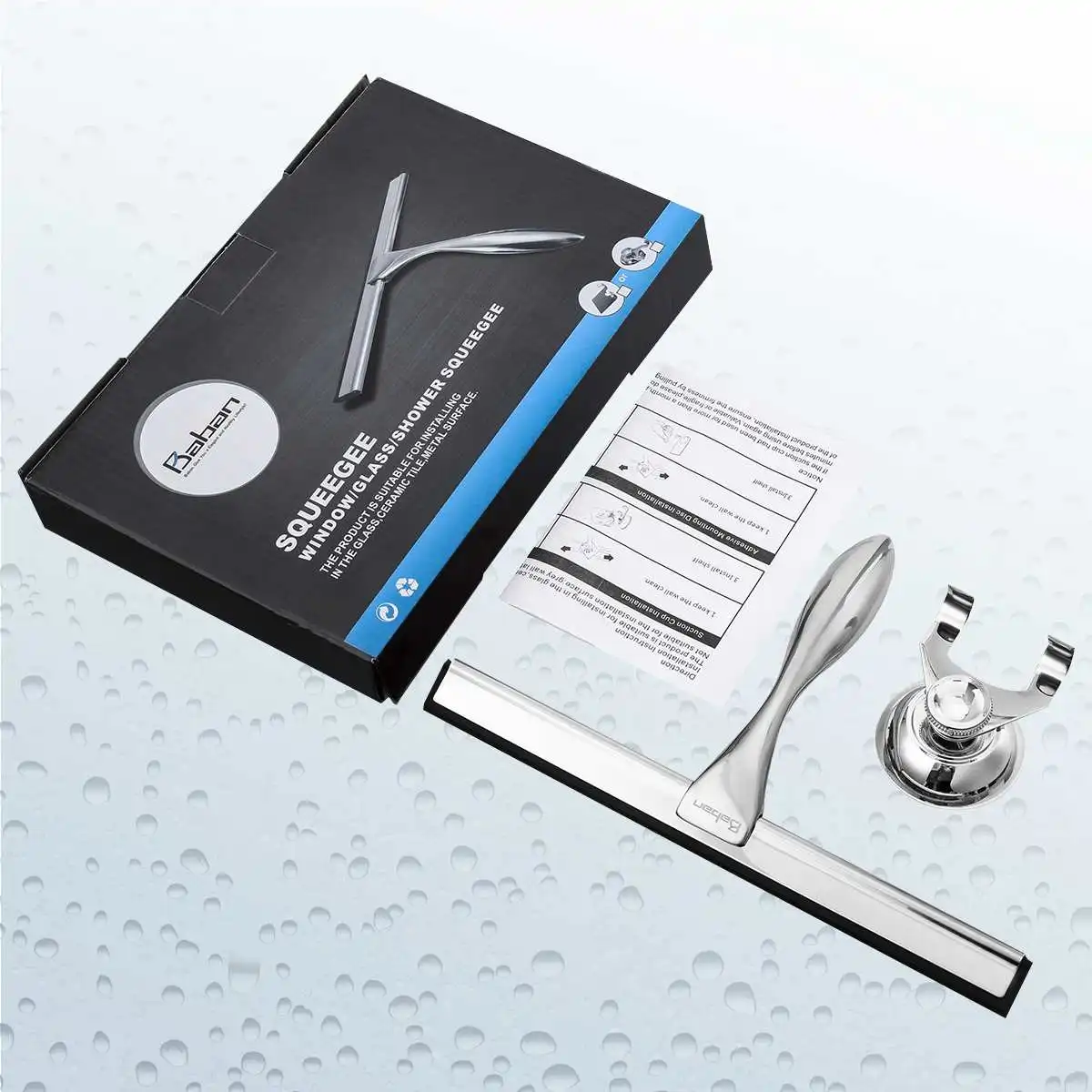 

Stainless Steel Squeegee Window Scraper Wiper Cleaning Set Shower Doors Bathroom Car Glass All Purpose Cleaning Glass Wiper