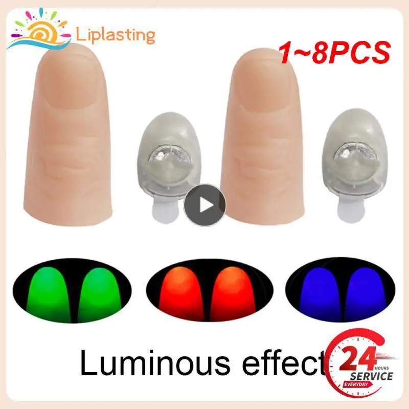 

1~8PCS Thumbs Led Light up Toys Kids Magical Trick Props Funny Flashing Fingers Fantastic Glowing Toys Children Luminous Gifts