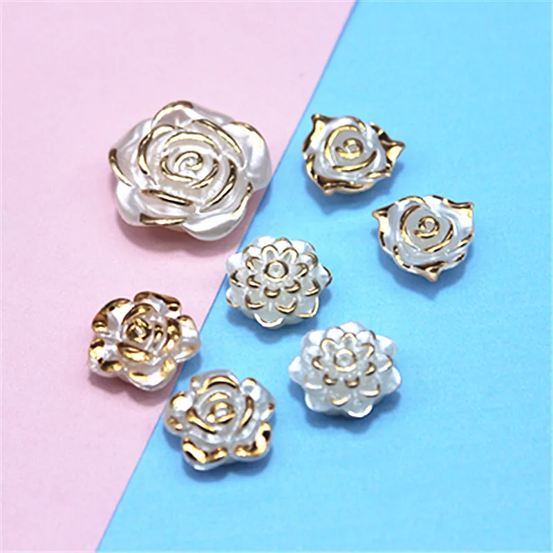 100 шт. 12/19 мм полимерные позолоченные бусины с жемчугом цвета слоновой кости (одно отверстие) с плоским основанием кабошон для рукоделия ювелирных изделий рукоделия скрапбукинга