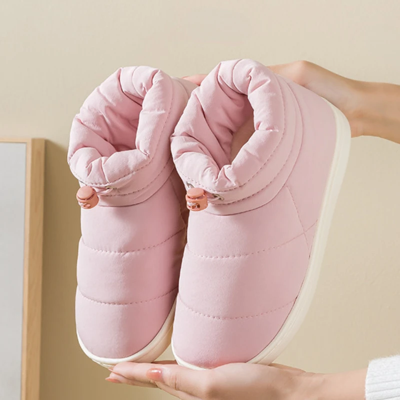 

Waterproof Ankle Boots 2023 Winter Cotton Shoes for Women Non-slip Light Weight Down Outdoor Thick Sole Warm Female Snow Boot