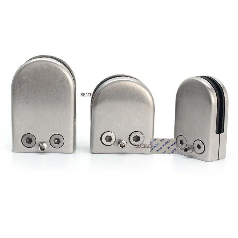 

10PCS Brushed Stainless Steel Glass Clamp Flat Curved Back Clip Desk Partition Shower Balustrade Staircase Handrail Guardrail