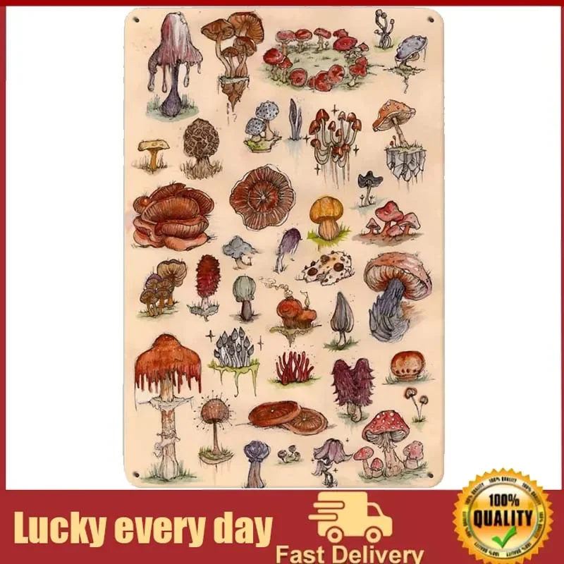 

Poster Chart Education Fungus Botany Metal Tin Sign Different Breeds Retro Vintage Farm Courtyard Garden Animal Tin Signs Plate