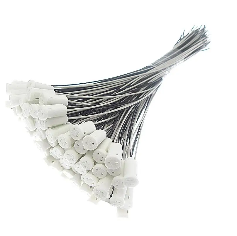 

100pcs./lot G4 LED Crystal Lamp Holder White Black G4 Light Bulbs Socket, 10cm 20cm 30cm 40cm 50cm 60cm 70cm 80cm 90cm 100cm