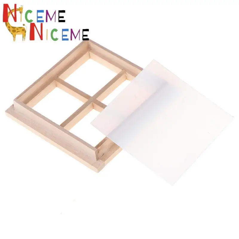 

Best Sale Dollhouse Miniature Wooden 4 Pane Window DIY Accessory