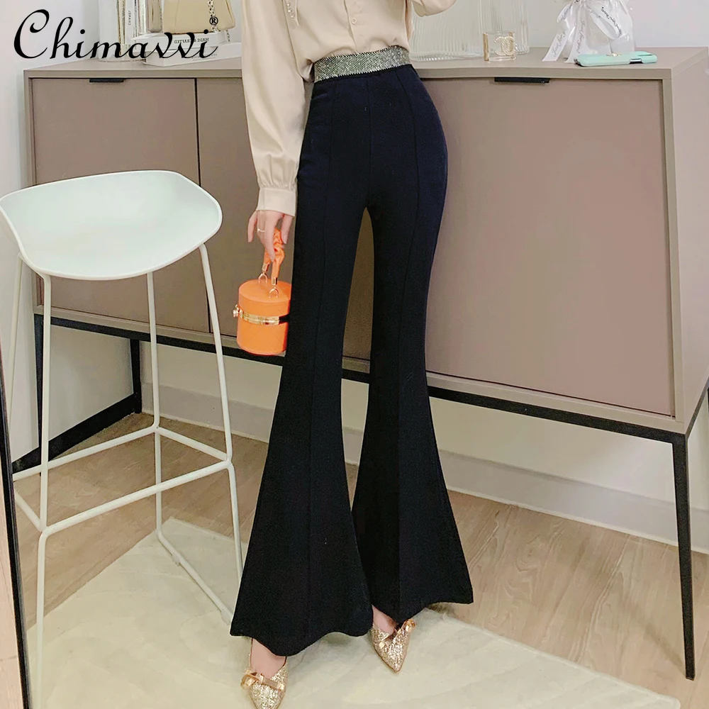 

High-End and Fashion Bootcut Trousers 2022 Spring Clothes New Women's High Waist Slimming Temperament Drape Casual Mopping Pants