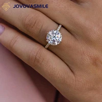 jovovasmile moissanite engagement ring 925 silver 6 prong 3 5 carat center 1 ratio 9 5mm round brilliant cut wedding best gift