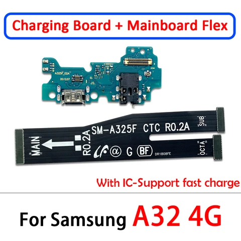 USB-док-коннектор, порт зарядки, гибкий кабель для Samsung A22 A32 A42 4G 5G A225F A226 A325F A336, плата зарядного устройства с микрофонным модулем