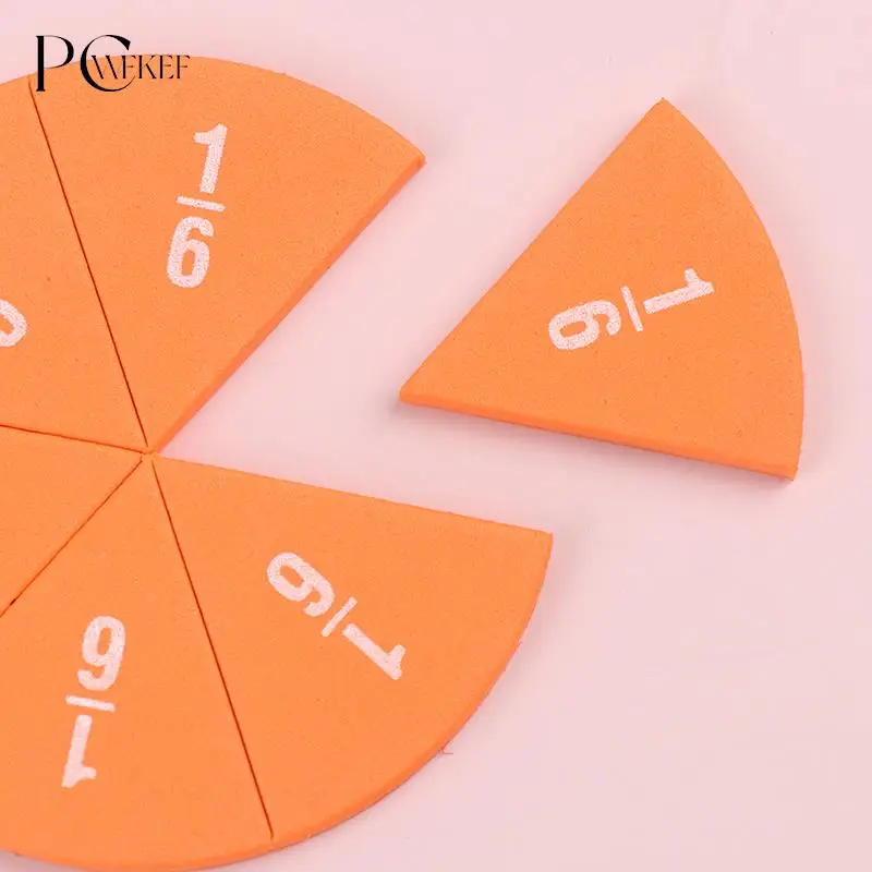 

51 Piece Circular Fractions Kids Early Education Math Toy Without Magnetic