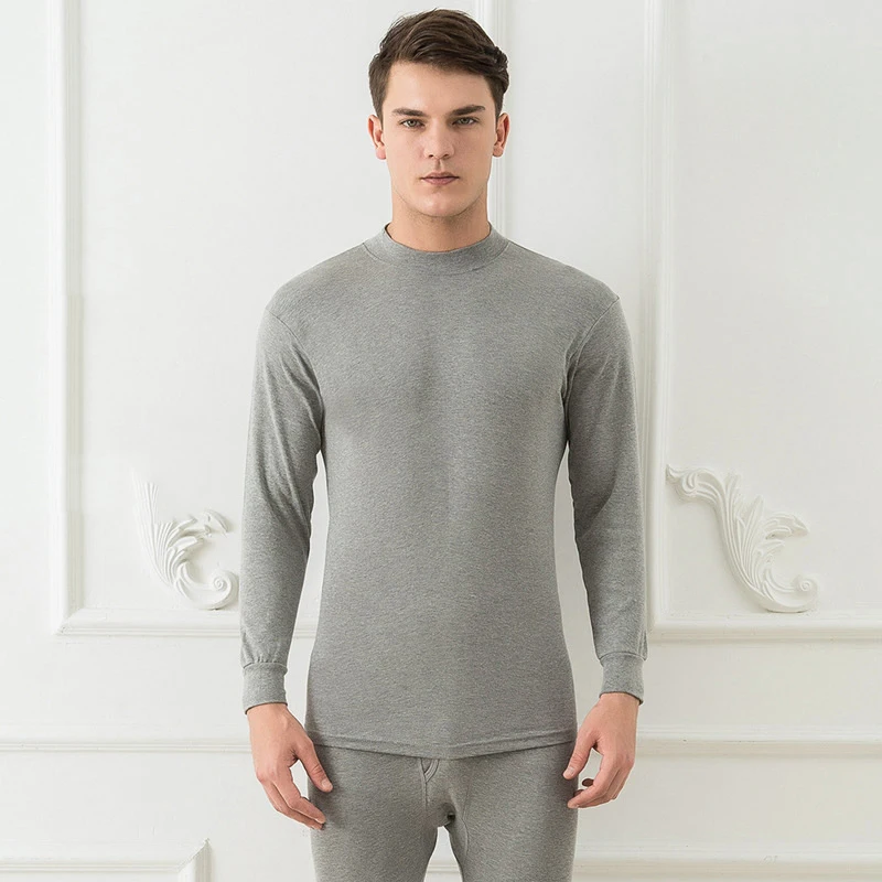 Men Thermal Underwear Set Cotton Long Johns Mens Autumn Winter Thermal Long Sleeve Tops+Pants 2Pcs/Set Keep Warm Thermo Clothing